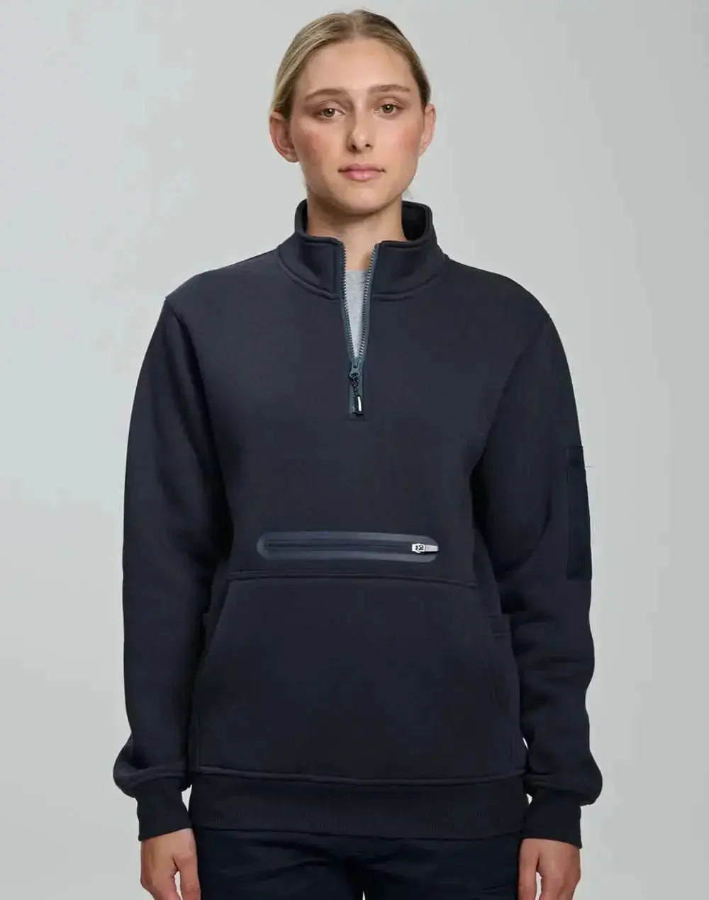 Winning Spirit Unisex Premium Fleece Half Zip Work Sweat Shirt FL15 Winning Spirit